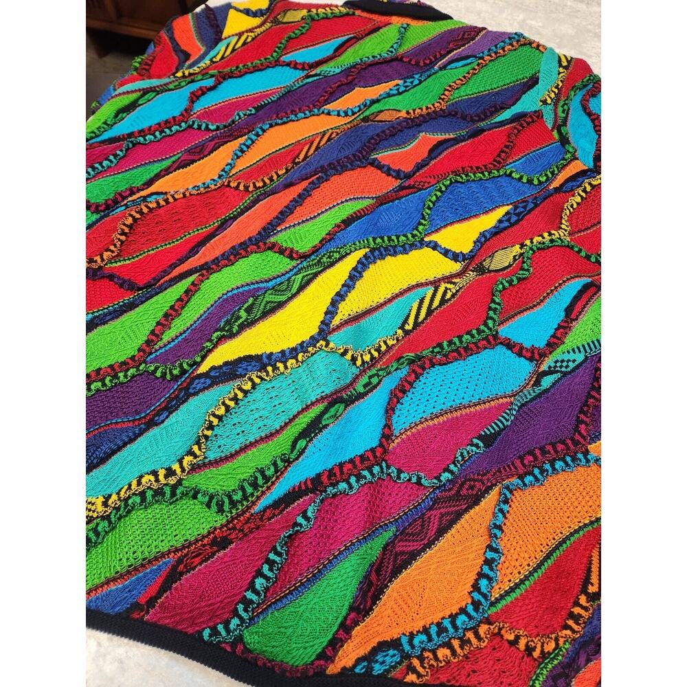 Vintage Cuggi "Coogi" Womens Multicolor Cotton Knit Australia Cardigan-Size SS - Picture 11 of 16
